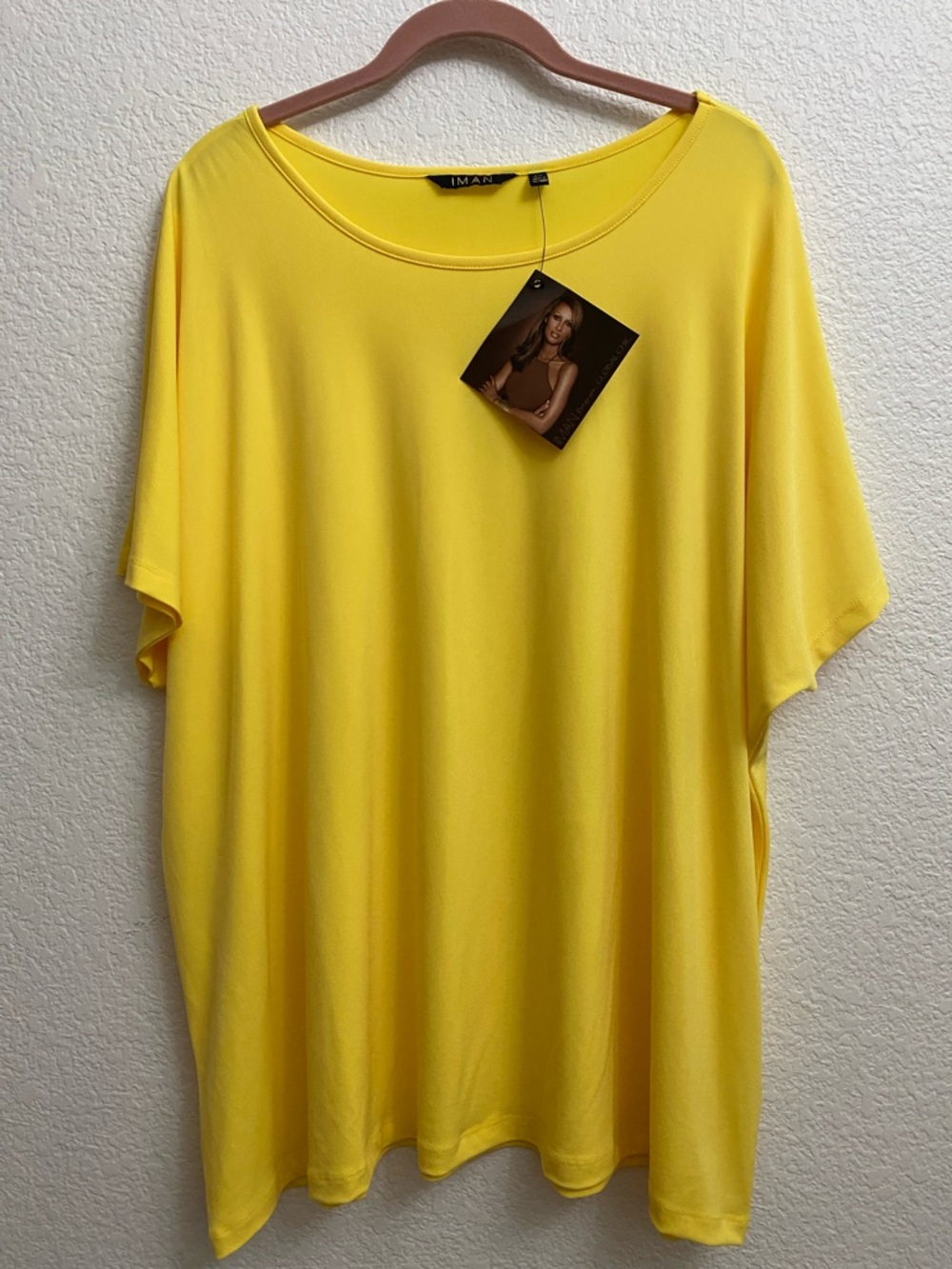 MAN Global Chic 3X Bright Yellow Stretch Tunic Top NWT Plus Size